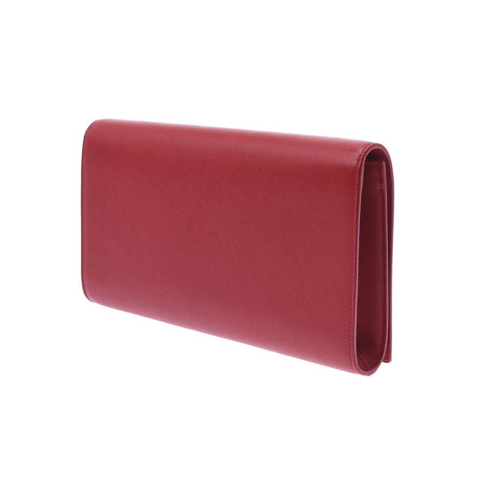 SAINT LAURENT calfskin clutch bag red - Picture 2 of 11